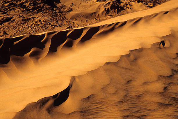 Sand waves in the desert stock photo