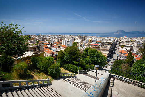 View of the city centre of Patras from castle hill, Greece.