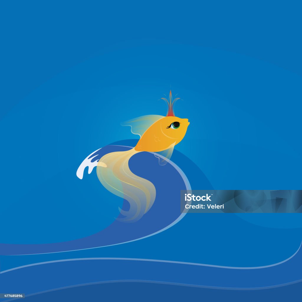 Queen Fish On The Waves Stock Illustration - Download Image Now - 2015,  Abstract, Activity - iStock