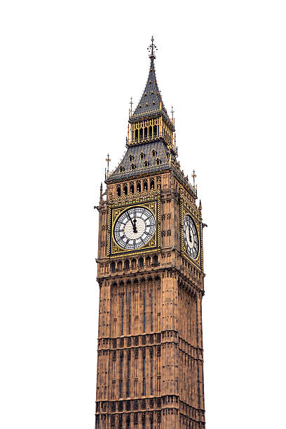 Big Ben On White Background Big Ben tower isolated on white background (London, England). big ben stock pictures, royalty-free photos & images