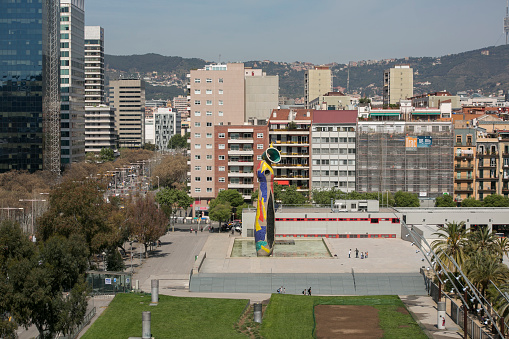barcelona, spain - April 24, 2015: parc de joan miro is located near placa d'Espanya at barcelona spain