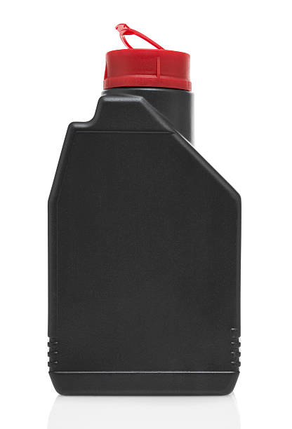 istock Black motor oil bottle 477686083