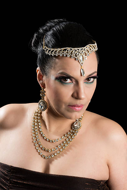 istock Mature Arabic style bride in strapless dress. 477688289
