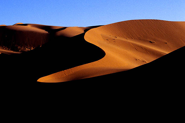 Sand hills in the desert stock photo