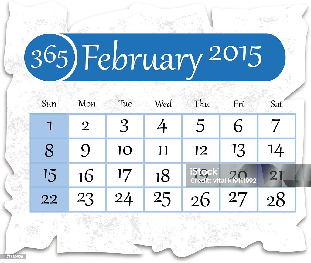 February 2015 Calendar For February 2015 Vector Illustration Stock Illustration ...
