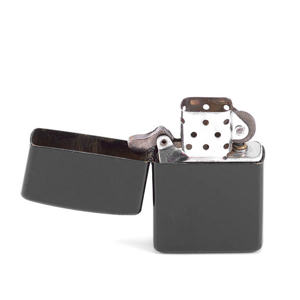 istock black metal gasoline lighter, isolated on white 477690106
