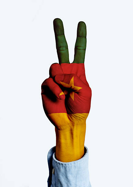 istock Flag of Cameroon hand sign 477692471