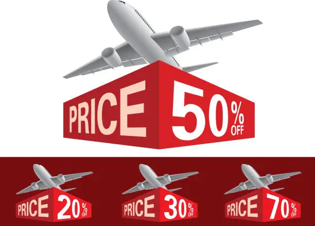 Vector illustration of Discount plane tickets