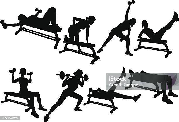 Weight Lifting Silhouette Stock Illustration - Download Image Now - Active Lifestyle, Adult, Anaerobic Exercise