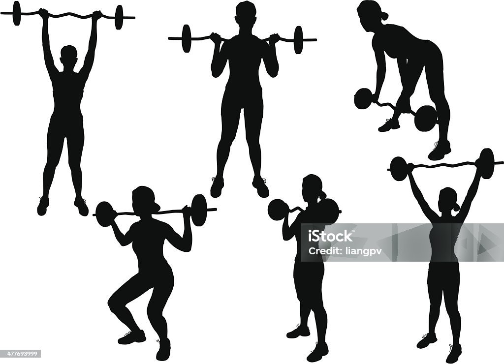 Gewichtheben, Silhouette - Lizenzfrei Aktiver Lebensstil Vektorgrafik