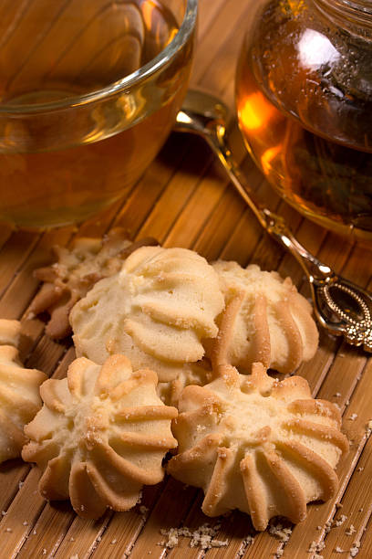 istock Fresh delicious cookies and tea 477694280