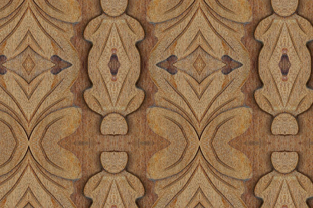 istock Carved wood wall close 477696460