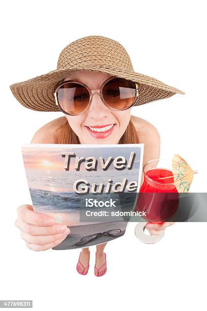 Fisheye Tourist With Cocktail Stock Photo - Download Image Now - 40-44 Years, Adult, Adults Only