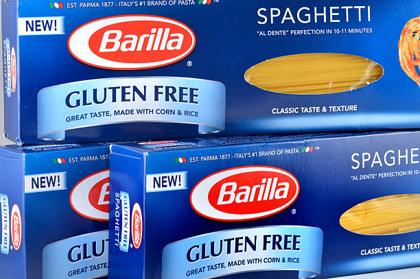 Gluten Free Barilla Spaghetti Stock Photo - Download Image Now - Blue,  Corn, Food - iStock