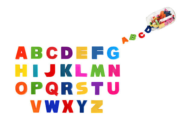 istock Alphabet written in multicolored plastic kids letters 477701863