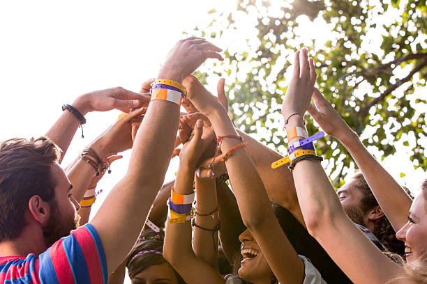 istock Music fans with their hands up 477702036
