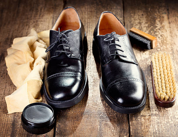 istock black  shoes with care accessories 477703252