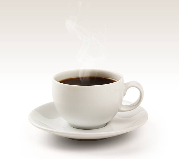 Coffee cup and saucer on a white background (clipping path).