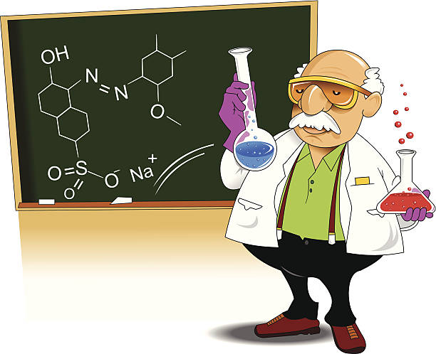 chemistry teacher vector art illustration