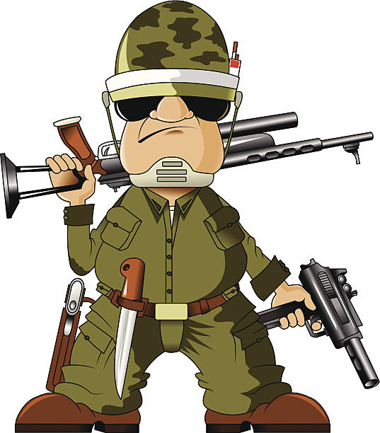 soldier vector art illustration