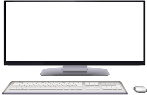 A Computer Without Screen Modern Desktop Computer With Blank Screen Stock Illustration - Download ...