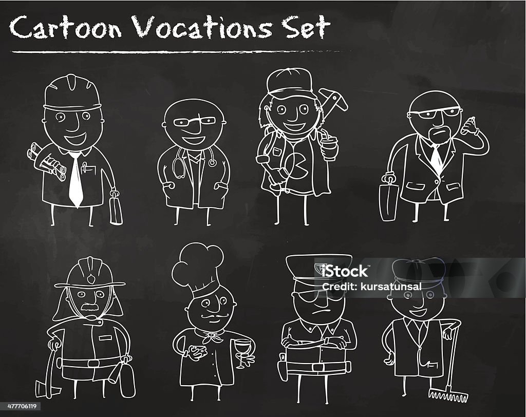 Draw Vocation Vocation Cartoon Set Stock Illustration - Download Image Now - Adult ...
