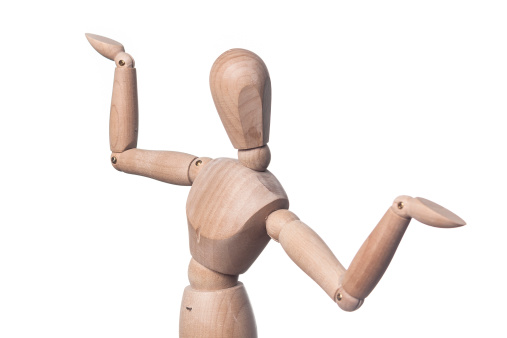 A wooden artist's figure used for figure drawing