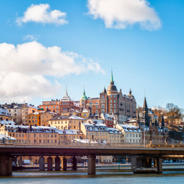 estocolmo söder - stockholm sweden sea winter imagens e fotografias de stock