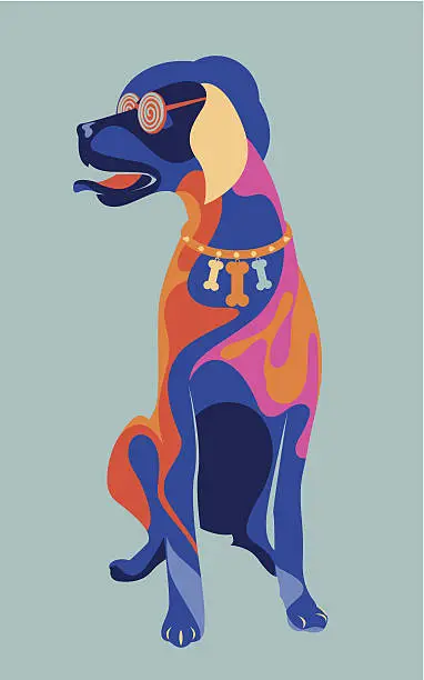 Vector illustration of Colourful dog.