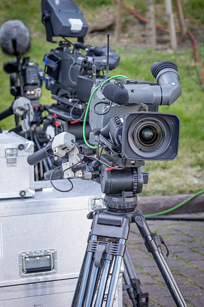istock Professional digital tv video cameras 477707942