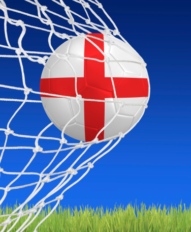 Creative football soccer ball on the flag of Botswana, Football background.