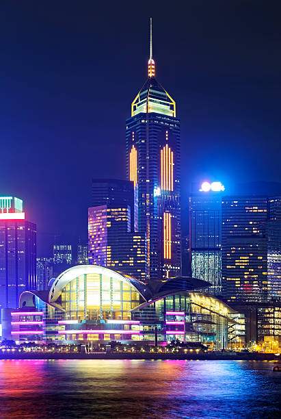 istock Hong Kong at night with highrise buildings 477708390