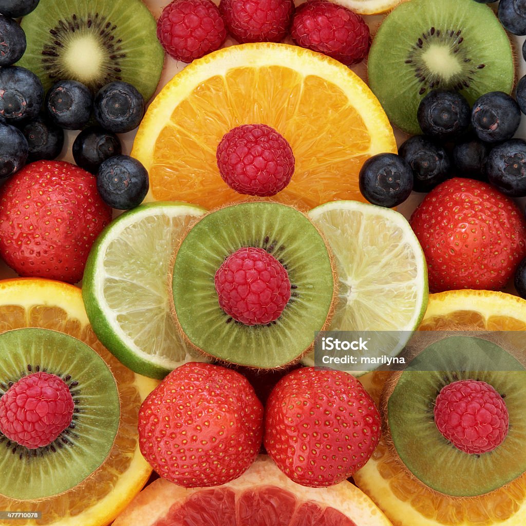 Beautiful Fruit Fruit selection in abstract design forming a background. 2015 Stock Photo