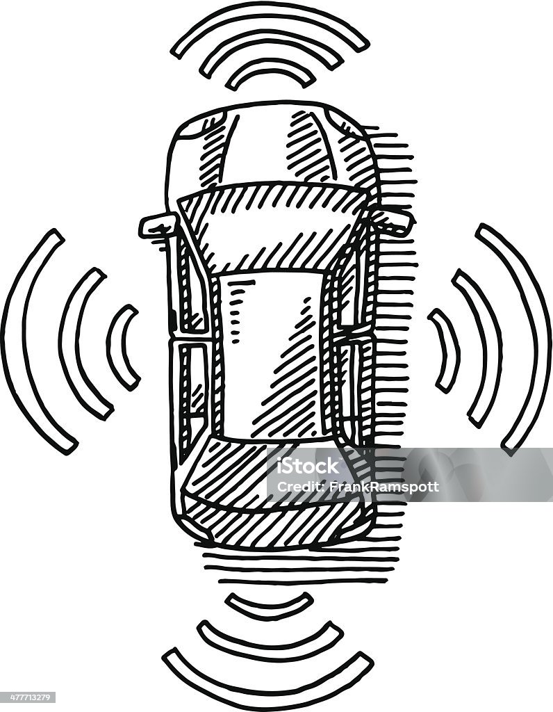 Sensor Technology Drawing Car Top View Sensor Technology Drawing Stock Illustration - Download ...