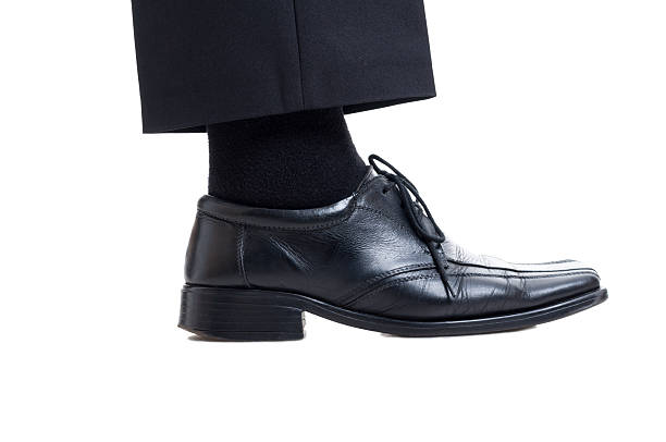 istock Classic black suit pants, sock and leather shoe 477714278