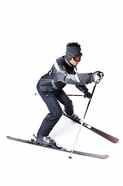 istock One male skier skiing on a white background 477714741