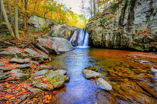Kilgore waterfall on an Autumn day in Maryland