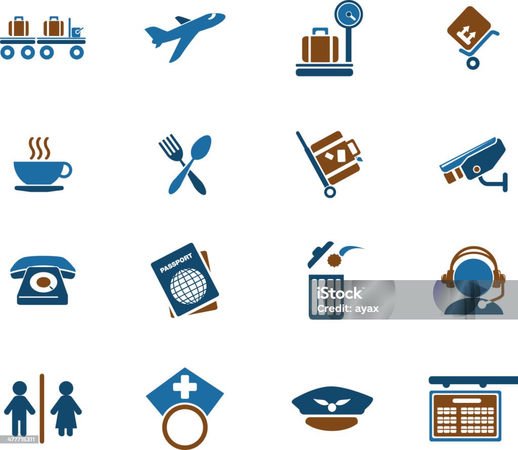 Aeropuerto icons - arte vectorial de Adulto libre de derechos