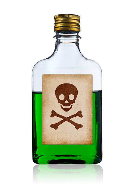istock Old fashioned poison bottle with label, isolated. 477718058
