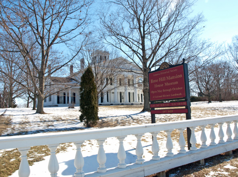 Geneva , New York, USA. March 6,2014. The beautiful Rose Hill l Mansion in wintertime