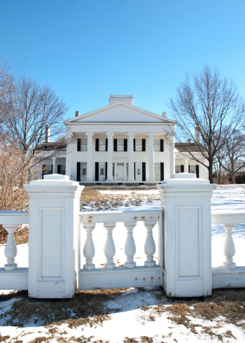 Geneva , New York, USA. March 6,2014. The beautiful Rose Hill l Mansion in wintertime