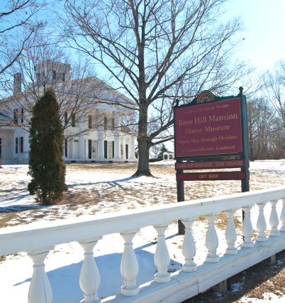 Geneva , New York, USA. March 6,2014. The beautiful Rose Hill l Mansion in wintertime