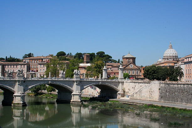 istock Sant Angelo's Bridge Tiber River, Rome, Italy 477720953