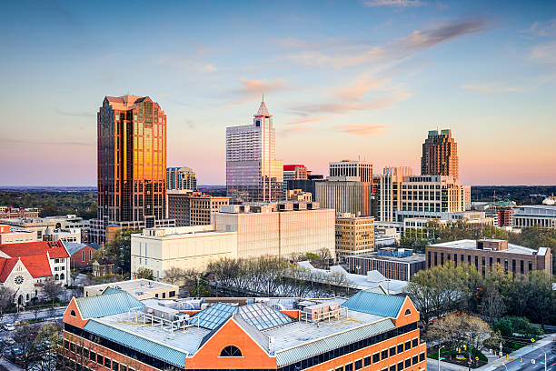 Raleigh North Carolina Raleigh, North Carolina, USA downtown city skyline. raleigh north carolina stock pictures, royalty-free photos & images