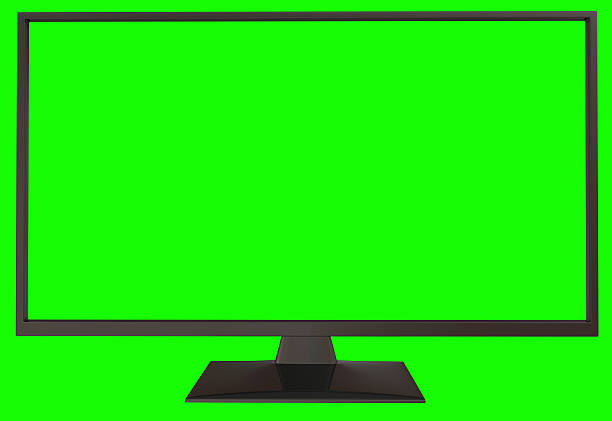 TV with green screen stock photo