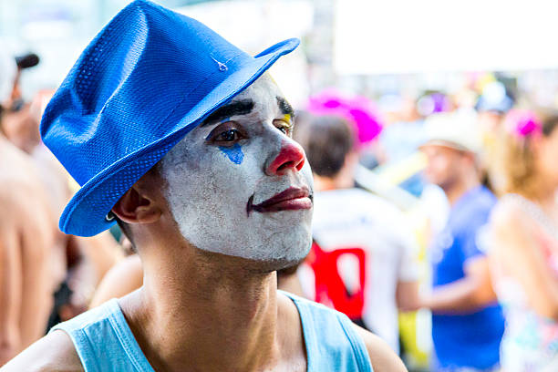 carnaval no rio de janeiro - face paint human face mask carnival imagens e fotografias de stock