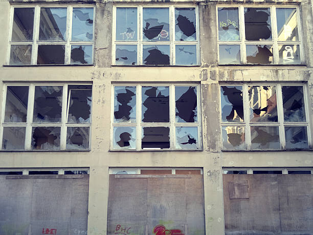 istock Ruin of an old school in GDR style 477723833