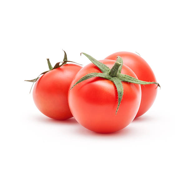istock Juicy tomatoes isolated on white background 477723917