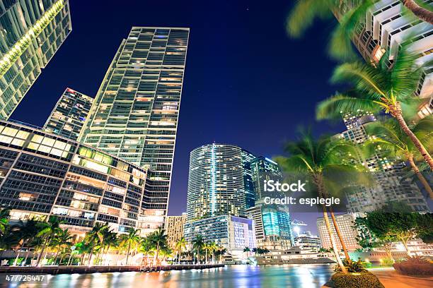 Miami At Night Stock Photo - Download Image Now - Brickell Avenue - Miami, Brickell Key - Miami, Florida - US State