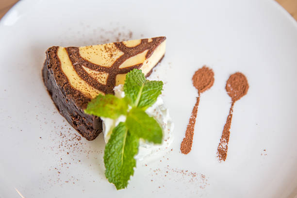 chocolate cheese cake stock photo